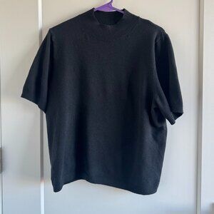 Mock neck short sleeve sweater